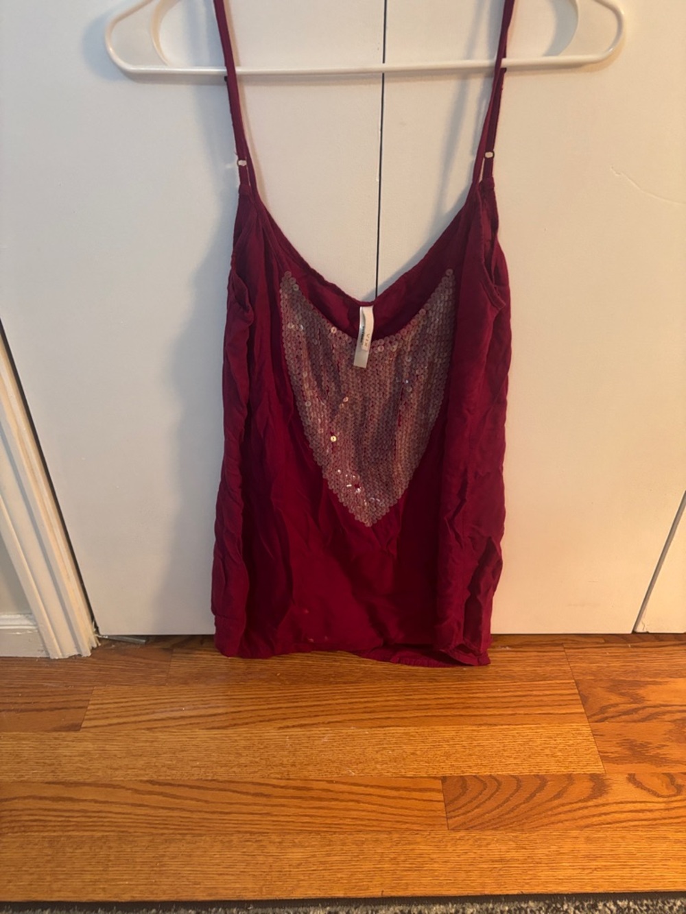 Vix Burgundy Sequin V-Neck Swim Coverup